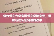 名校认证背后的秘密，纽约州立大学帝国州立学院文凭全解析