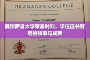 探寻萨省大学荣耀篇章，学位证书背后的传奇与辉煌