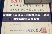 帝国理工学院学霸成绩单大公开，揭秘世界顶级学府的学术风采