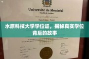 水原科技大学学位证之谜，探寻学历背后的非凡历程