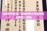 世明大学假学位证事件，揭秘背后伪造学历的惊人内幕