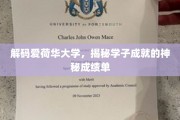 探索爱荷华荣耀，揭秘学子非凡成就背后的神秘力量