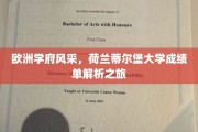 解码荷兰蒂尔堡大学，欧洲学府的卓越成就之旅