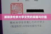 多伦多大学文凭，揭秘荣耀之路与无限价值
