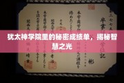 犹太神学院里的秘密成绩单，揭秘智慧之光