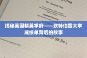 探寻坎特伯雷大学精英摇篮，揭秘成绩单背后的辉煌历程