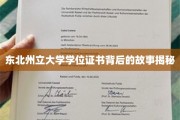 东北州立大学学位证书，探寻背后不为人知的传奇故事