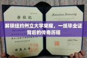 纽约州立大学荣耀之路，毕业证背后的传奇奋斗记