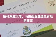 探寻双威大学，揭开马来西亚成绩单的神秘面纱