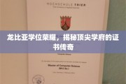 龙比亚荣耀证书，揭秘全球顶尖学府的非凡成就之路
