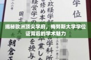 探索梅努斯大学，学位证背后的欧洲顶尖学术风采