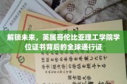 全球通行，英属哥伦比亚理工学院学位证书引领未来职场之路