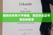 揭秘东伦敦大学辉煌，毕业证书背后的传奇历程