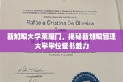 新加坡管理大学学位证书，揭秘其背后的荣耀与魅力之光