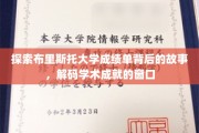 揭开布里斯托大学成绩单的面纱，揭秘学术成就的神秘之门