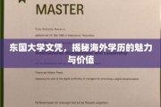 海外学历的璀璨光环，东国大学文凭背后的价值探索