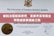 探寻法国精英教育奥秘，英赛克商学院辉煌成就大揭秘
