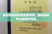 揭开新加坡管理发展学院学业卓越的神秘面纱