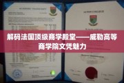 探寻法国商界明珠，威勒高等商学院文凭的非凡价值
