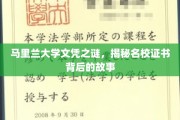 马里兰大学文凭面纱，探寻顶级学府认证的传奇背后