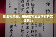 斯坦福光环，揭秘顶尖名校文凭背后的独特吸引力