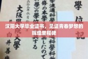 青春印记，汉阳大学证书，点亮梦想征程的璀璨灯塔