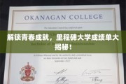 解锁青春成就，里程碑大学成绩单大揭秘！