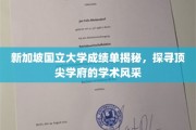 新加坡国立大学成绩单背后，揭秘顶尖学府的学术魅力