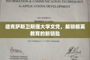 解锁精英之路，德克萨斯卫斯理大学文凭，开启全新教育篇章