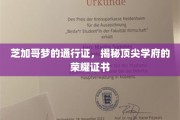 芝加哥梦的钥匙，一窥顶尖学府的荣耀学位之谜