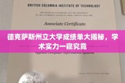 德克萨斯州立大学，揭秘隐藏在成绩单背后的学术实力全貌