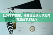 揭开维也纳大学文凭的光环，探寻欧洲学术殿堂的秘密魅力