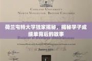 探秘荷兰屯特大学，学子成绩单背后的非凡历程