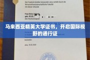 马来西亚精英大学证书，国际教育之旅的钥匙