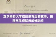查尔斯特大学成绩单背后的故事，揭秘学生成就与成长轨迹