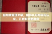新加坡管理大学学位通行全球，助您职场飞跃再起航