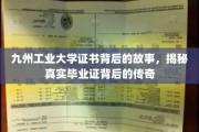九州工业大学毕业证，探寻证书背后的传奇历程