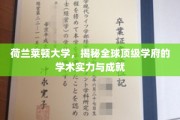 探寻荷兰莱顿大学的学术辉煌，揭秘欧洲名校的卓越成就与实力