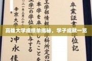 解码高雄大学学子风采，成绩单背后的璀璨成就
