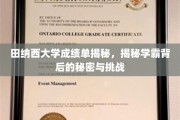 揭开田纳西学霸的面纱，揭秘学霸背后的奋斗与成长之路