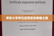 帝京大学学位证，揭开荣耀背后的奋斗篇章