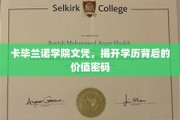 卡毕兰诺学院文凭，揭开学历背后的价值密码