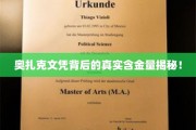 奥扎克文凭价值揭秘，揭开学历背后的真实力量