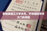 环球通行证，新加坡国立大学文凭，解锁全球学术舞台