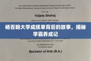 杨百翰学霸之路，揭开隐藏在成绩单背后的奋斗传奇
