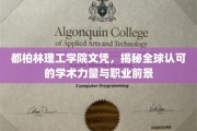 探索都柏林理工学院，国际认可学历背后的无限职业可能